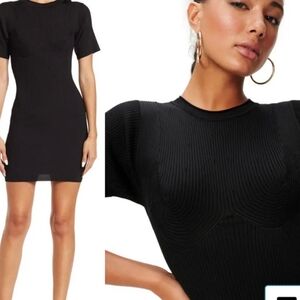 Good American plaited ribbed mini dress